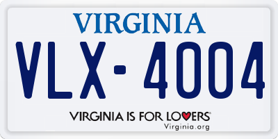 VA license plate VLX4004