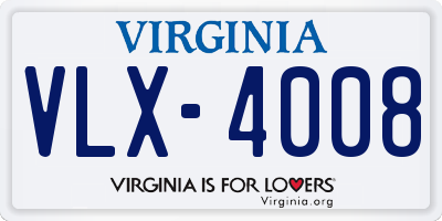 VA license plate VLX4008