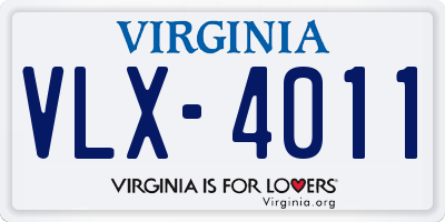 VA license plate VLX4011