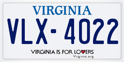 VA license plate VLX4022