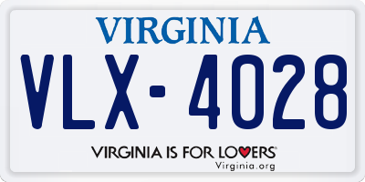 VA license plate VLX4028