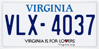 VA license plate VLX4037