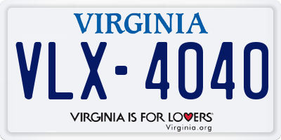 VA license plate VLX4040