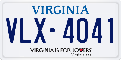 VA license plate VLX4041