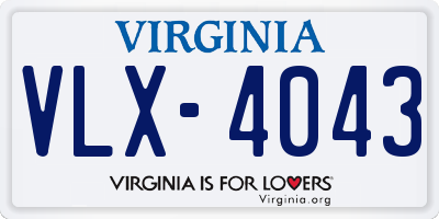 VA license plate VLX4043