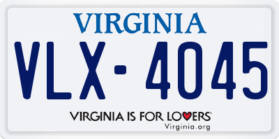 VA license plate VLX4045