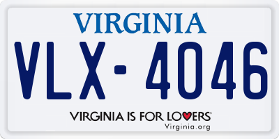 VA license plate VLX4046