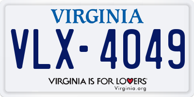 VA license plate VLX4049