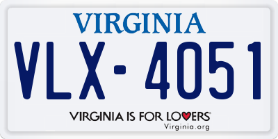 VA license plate VLX4051