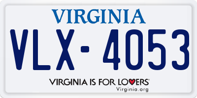 VA license plate VLX4053