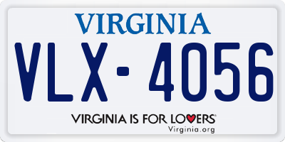 VA license plate VLX4056