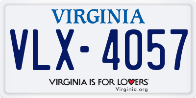 VA license plate VLX4057