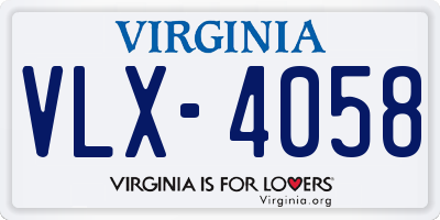 VA license plate VLX4058