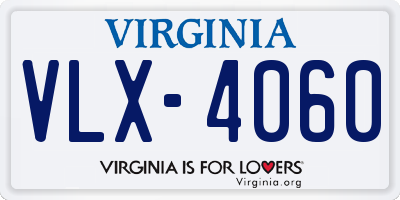 VA license plate VLX4060