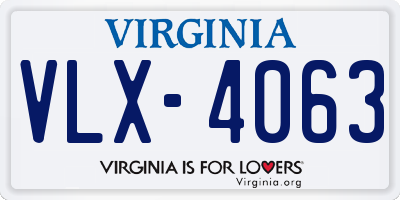 VA license plate VLX4063