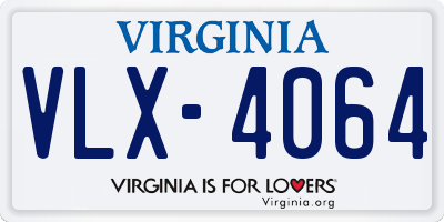 VA license plate VLX4064