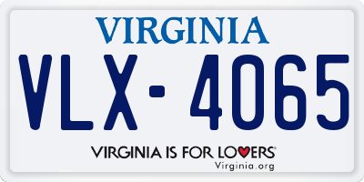 VA license plate VLX4065