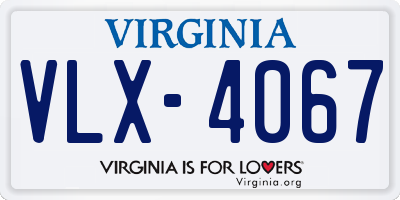 VA license plate VLX4067