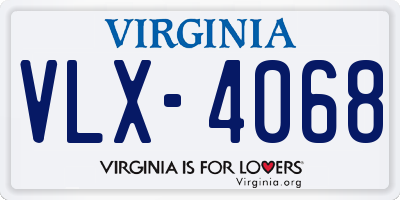 VA license plate VLX4068