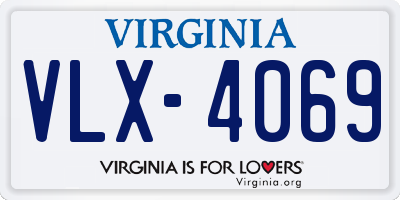 VA license plate VLX4069