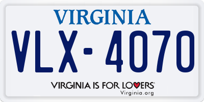 VA license plate VLX4070