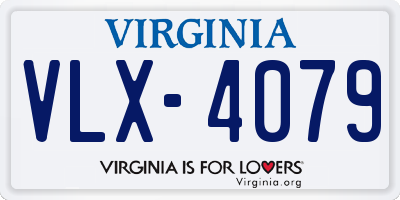 VA license plate VLX4079