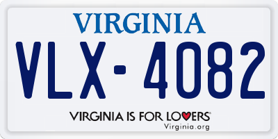 VA license plate VLX4082