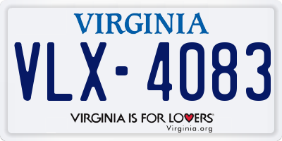 VA license plate VLX4083