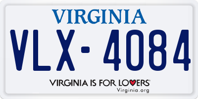 VA license plate VLX4084