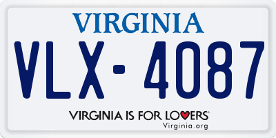 VA license plate VLX4087