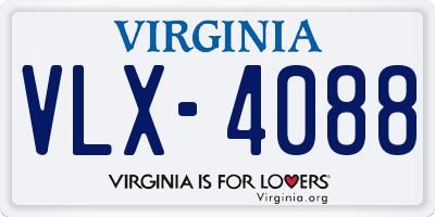 VA license plate VLX4088