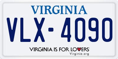 VA license plate VLX4090