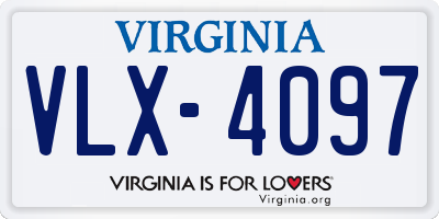 VA license plate VLX4097