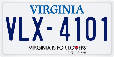 VA license plate VLX4101