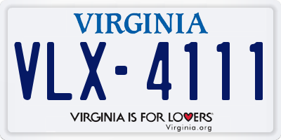 VA license plate VLX4111