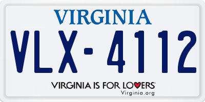 VA license plate VLX4112