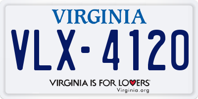 VA license plate VLX4120