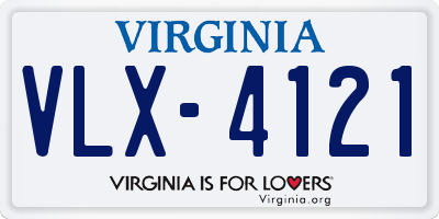 VA license plate VLX4121