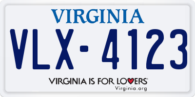 VA license plate VLX4123