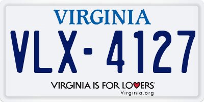 VA license plate VLX4127