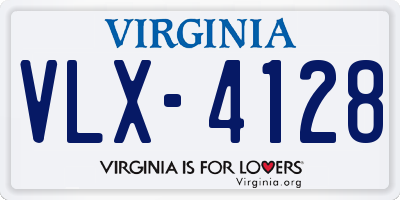 VA license plate VLX4128