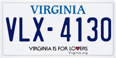 VA license plate VLX4130