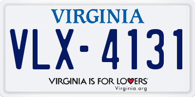 VA license plate VLX4131