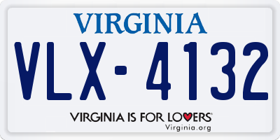 VA license plate VLX4132