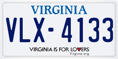 VA license plate VLX4133