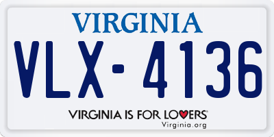 VA license plate VLX4136