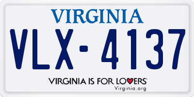 VA license plate VLX4137