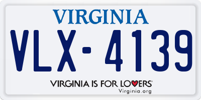 VA license plate VLX4139