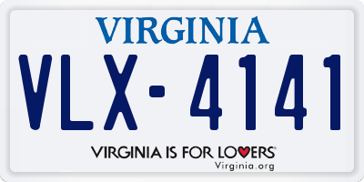 VA license plate VLX4141