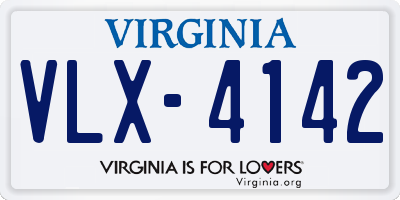 VA license plate VLX4142